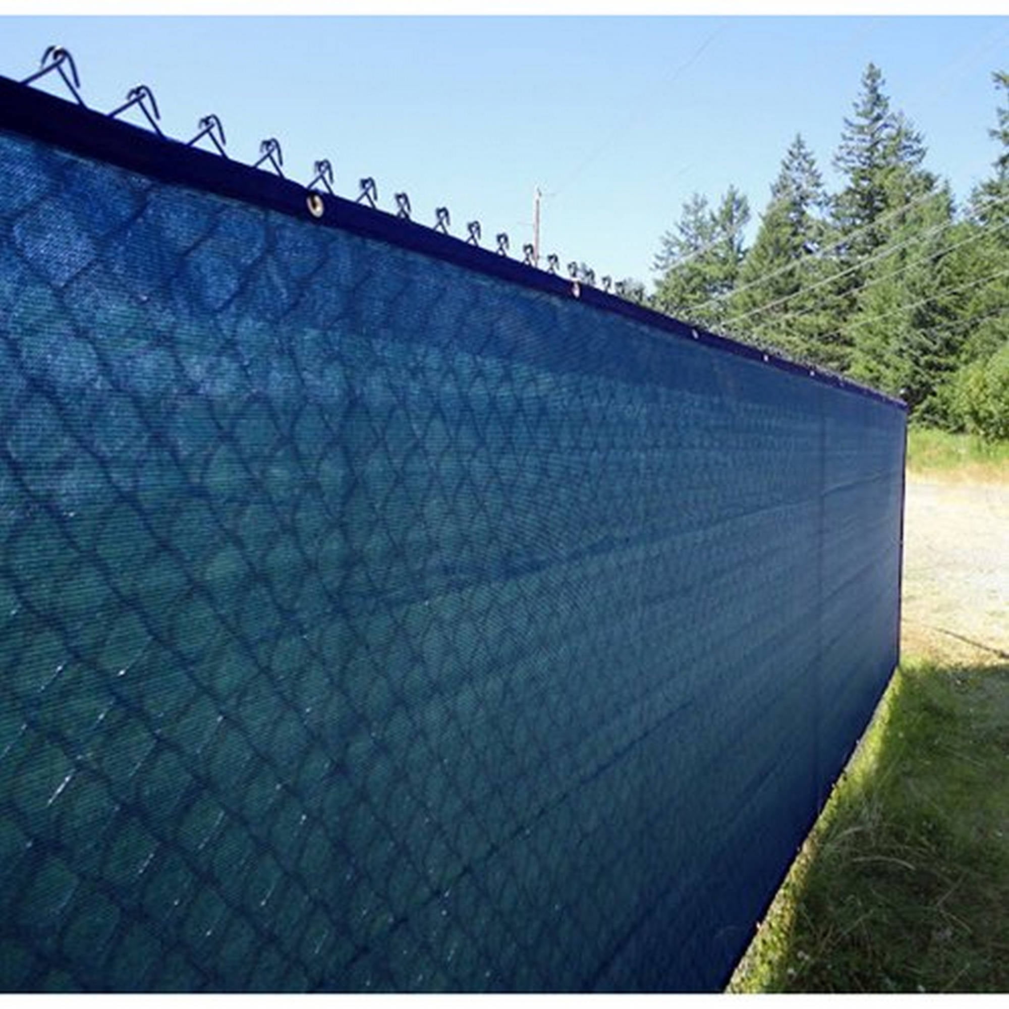 Aleko Privacy Mesh Fabric Screen Fence with Grommets 6 x 50 Feet Blue by ALEKO