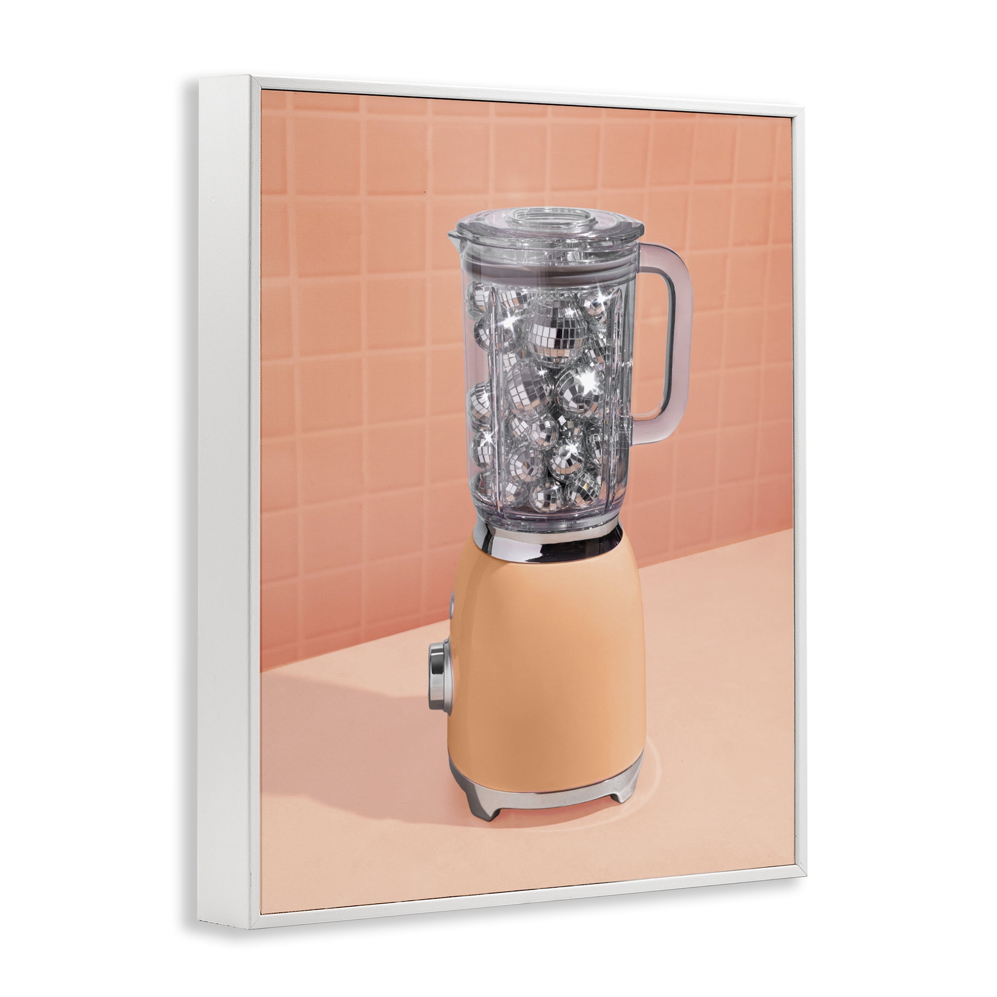Stupell Industries Disco Drink Blender over Orange White Framed Giclee Art, design by LISH Creative
