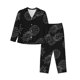 thumbnail image 1 of Balery White Pineapples Conjunto de Pijama con Estampado para Mujer, Conjunto de Dos Piezas con Manga Larga, Ropa de Dormir Suave con Bolsillos, Pijamas Cómodos-Medium, 1 of 7