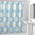 thumbnail image 4 of Blue Daisy Fabric Shower Curtain Spring Floral Washable Shower Curtains for Bathroom, Waterproof Bath Curtain with Hooks Home Decor 72x84in, 4 of 8