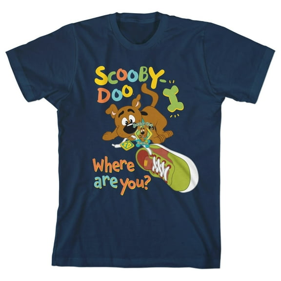 Scooby Doo Where Are You Pup Youth Navy T-shirt