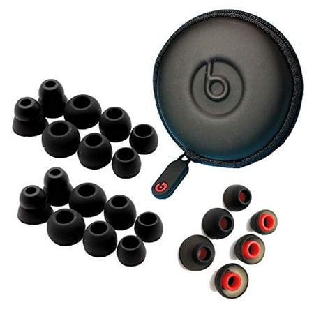 22 pcs. Beats Powerbeats 2 Powerbeats 3 Powerbeats 1 Replacement Spare Ear Buds Kit Gels Eartips Black, Black/RED