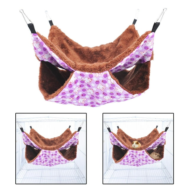 Hamaca de Hámster de Doble Capa, Amor, Estrella , Mascota Pequeña, , , Hábitat, Jaula, Ardilla Colgante, de Dormir para Conejillo D Conejo morado Colco Cama hamaca de hámster