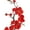 Red, variant on Flower Artificial Potted Artificial Potted Flower Home Indoor Office Ornaments Outdoor Plant Boutique Decorative White Smile Home