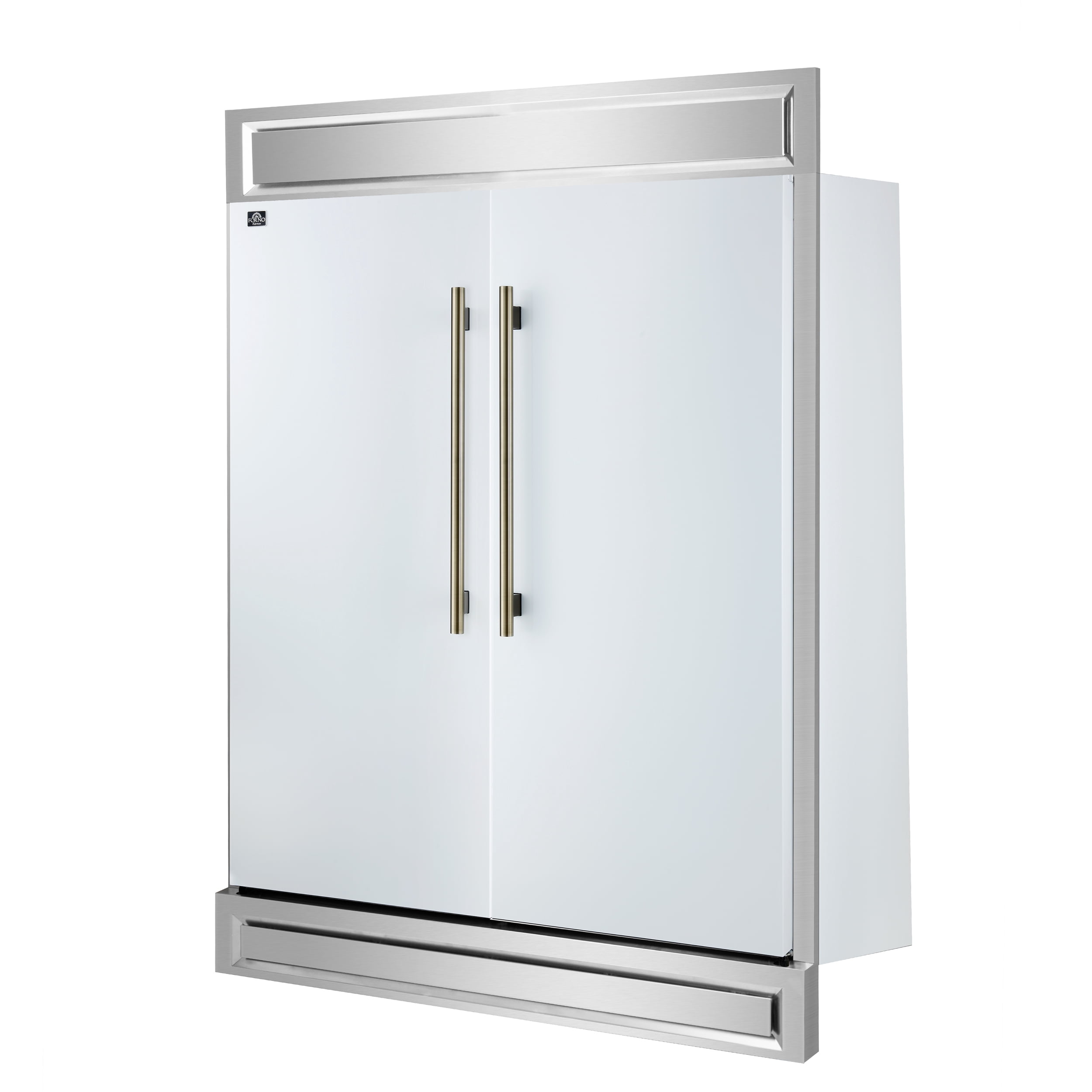 Forno Maderno 2-28-Inch Wide Convertible Refrigerator/Freezer in White, Decorative Trim, 27.2 cu.ft, 84-Inch High