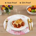 thumbnail image 4 of Pink Coastal Round 13 Inch Placemats Set of 6, Summer Ocean Coral Jellyfish Seahorse Starfish HeatResistant Non Slip Place Mats for Dining Table, Wipeable Braided Kitchen Table Mats for Housewarming, 4 of 9