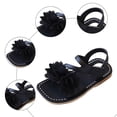 thumbnail image 4 of Ymyiu Baby Sandals Girl Infant Baby Girls Sandals Summer Leather Bowknot Soft Anti-Slip Rubber Sole Toddler Walkers Shoes Size 13.5 (Black,Little Kids 13.5), 4 of 6