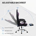 thumbnail image 5 of EDX Ergonomic Gaming Chair High Back Office Chair with Lumbar Support and Adjustable Armrests Swivel Racing Chair, Black and Purple, 5 of 9