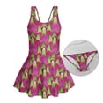 thumbnail image 5 of Xixirimido Dragonfruit Print Girls One-piece Swimsuits Sleeveless Swimwear with Skirt & Built-in Shorts Hawaiian Beach Vacation Modest Bathing Suit, 6-7 Years, 5 of 7