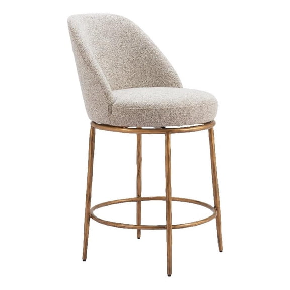 Nordhavn Swivel Counter Stool Beige and Gold
