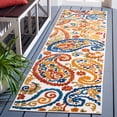 thumbnail image 3 of SAFAVIEH Cabana Allycia Paisley Indoor/Outdoor Runner Rug, Cream/Navy, 2' x 12', 3 of 13