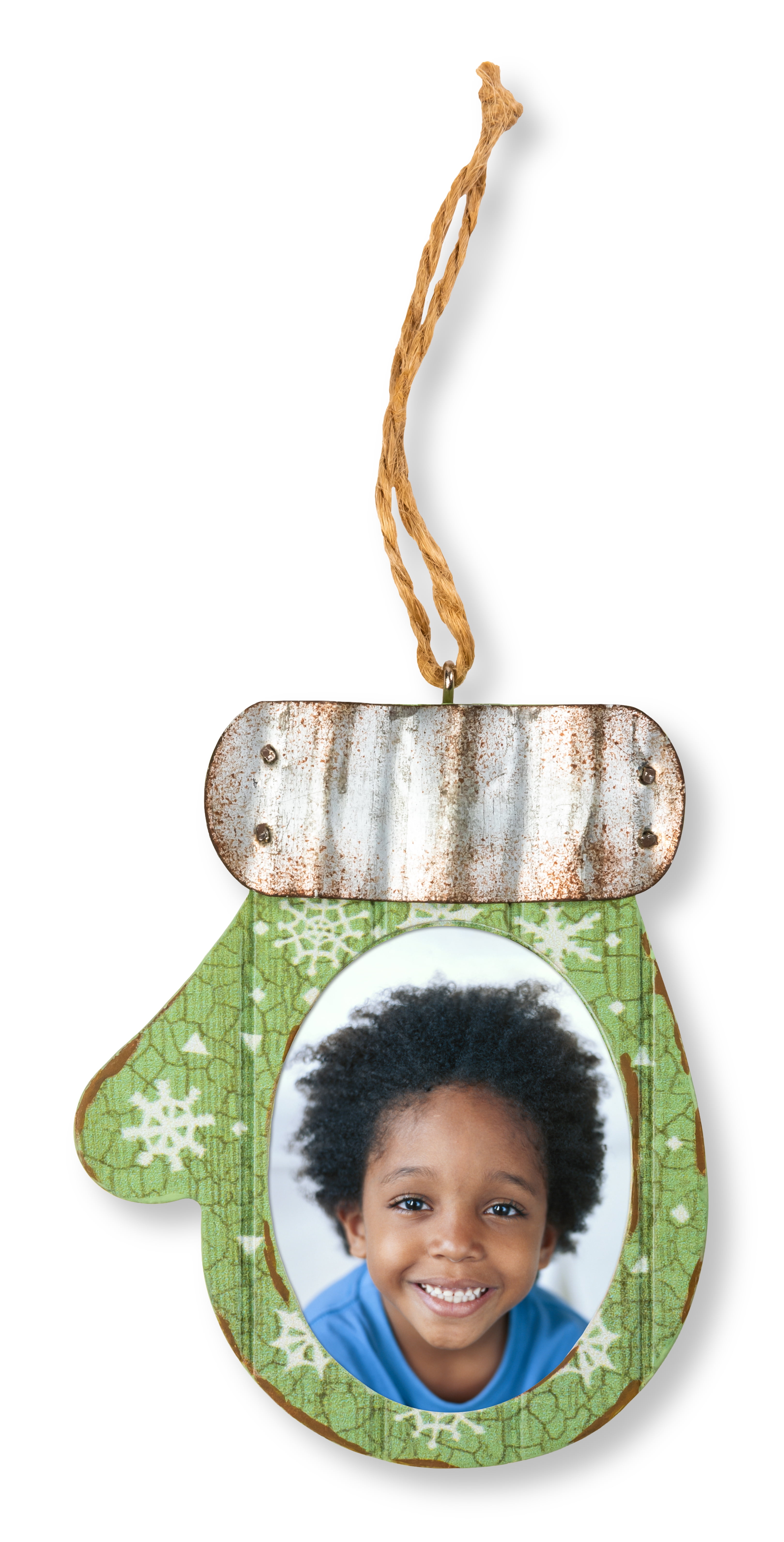 1.6 oz Rustic Wood and Metal Mitten Ornament