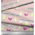 thumbnail image 2 of Soimoi Cotton Voile Fabric Wine Glass Bar Print Fabric by the Yard 56 Inch Wide, 2 of 3