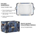 thumbnail image 2 of Yayeee Canvas Storage Basket with Handles for Shelves Fabric Bins Closet Organizer, Blue Geometric Pattern, 2 of 8