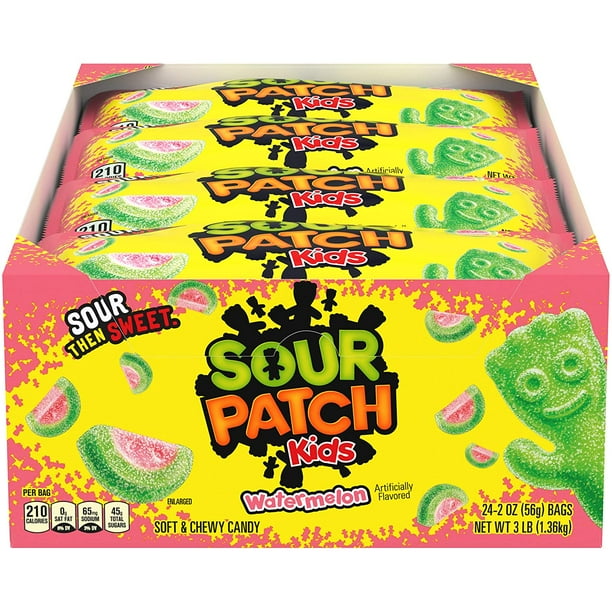 Sour Patch Kids Gummy Candy (Watermelon, 2Ounce Bag, Pack of 24