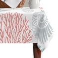 thumbnail image 4 of Teal Red Crab Coastal Table Cloth Waterproof Tablecloths, Summer Coral Nautical Tablecloth Dining Table Cover for Kitchen Party Tabletop Outdoor, Rectangle Tablecloth 52x70 Inch, 4 of 9