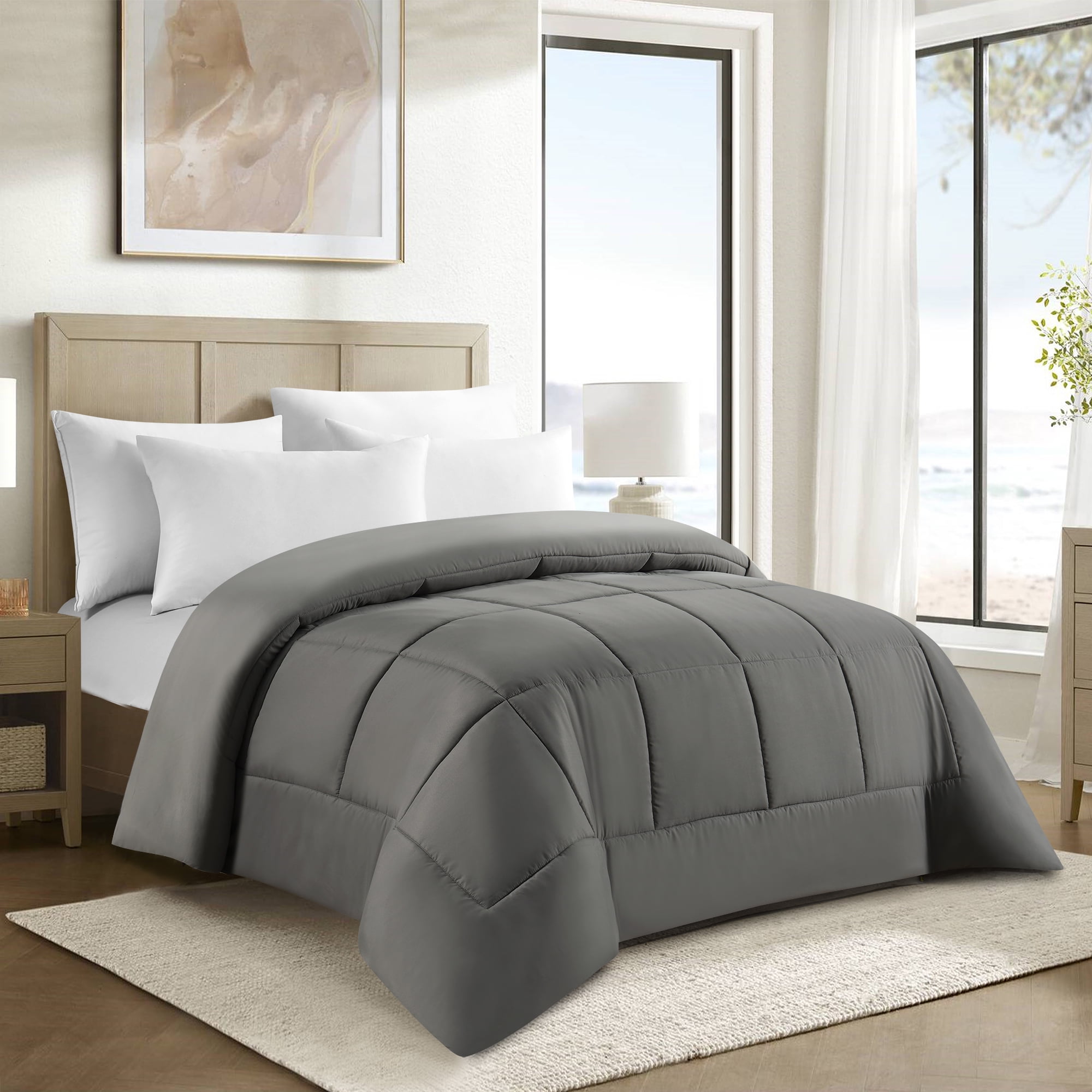 Swift Home Basic Down Alternative Comforter, All Season Hypoallergenic Cozy Comforter, Queen