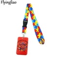 thumbnail image 1 of Autism pattern Key lanyard Car KeyChain ID Card Pass Gym Mobile Phone Badge Kids Key Ring Holder Jewelry Decorations Card Holder 9, 1 of 6