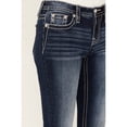 thumbnail image 4 of Miss Me Women's Dark Wash Mid Rise Floral Destructed Stretch Bootcut Jeans - M9204B 32W x 34L, 4 of 4
