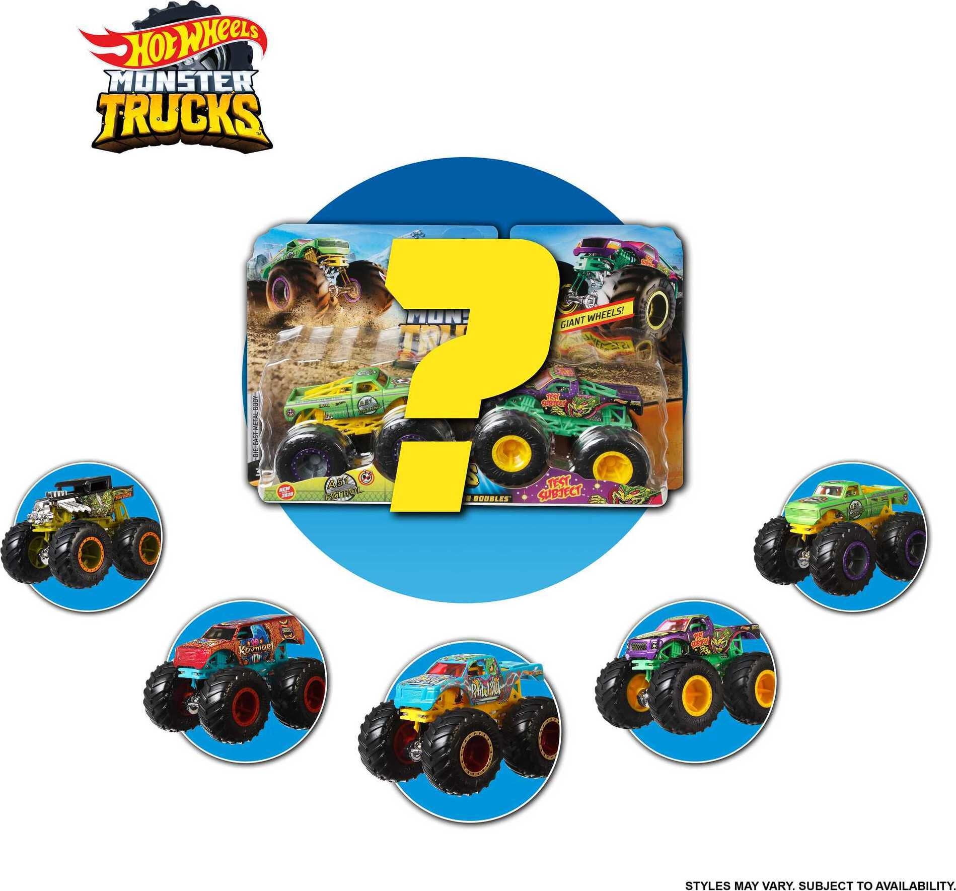 Hot Wheels Monster Trucks Demolition Doubles Race Play Set, 2 Toy Trucks (Styles Vary)  (图4)