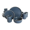 Gap Home Color Matte 16-Piece Round Blue Stoneware Dinnerware Set