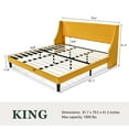 thumbnail image 7 of Amolife King Size Modern Platform Upholstered Bed Frame with Deluxe Wingback, Yellow, 7 of 7