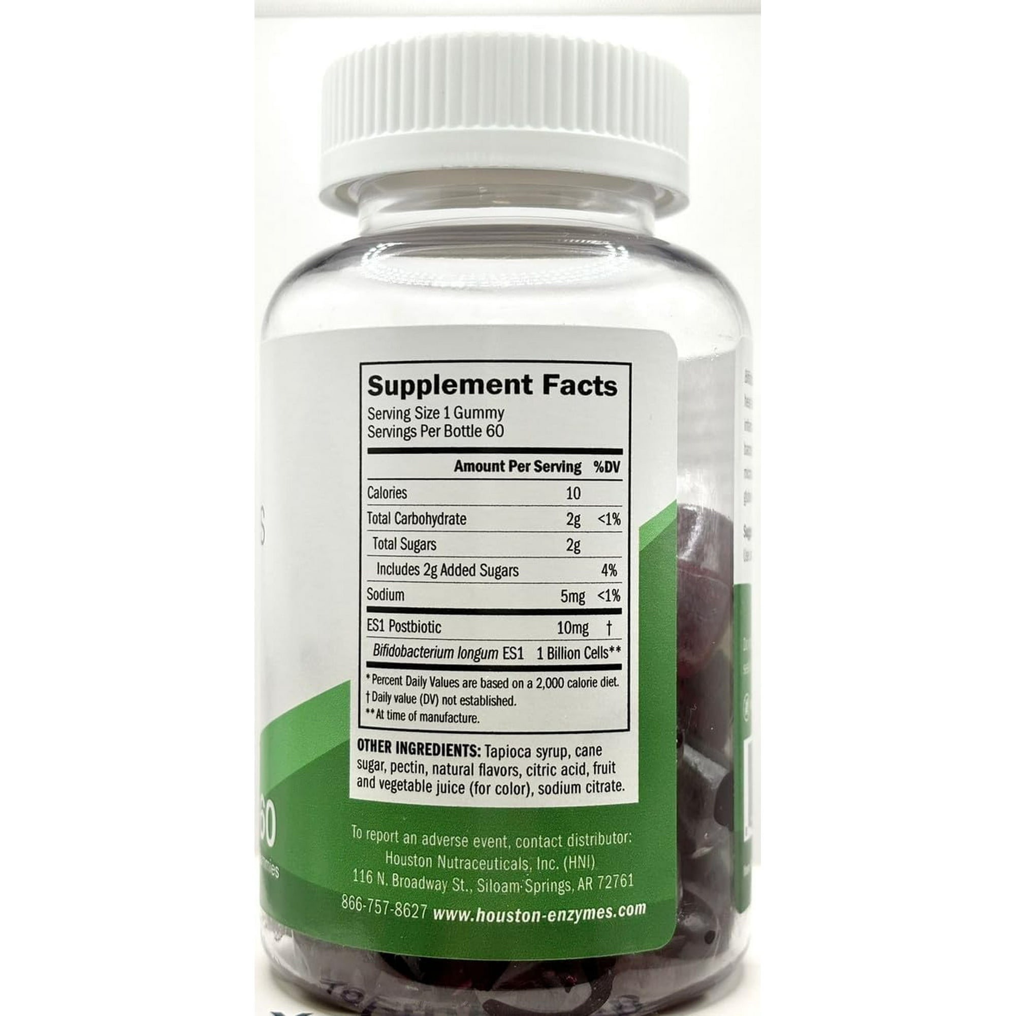 Houston Enzymes BioYummies - Chewable Gummies with ES1 Postbiotic for Digestion - Digestive Health Support Chews (60 Gummies)