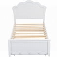 thumbnail image 4 of Twin Size Solid Wood Platform Bed with Headboard and Trundle, No Box Spring, White for Bedroom, 4 of 13