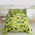 thumbnail image 2 of Homewish Cute Farm Animal Full Size Comforter Sets for Kids, Sheep Pig Cow Horse Bedding Comforter Set, Green Cartoon Theme Reversible Bedding Sets, Super Cozy Room Decor, 3 Pieces, 2 of 8