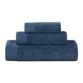 thumbnail image 2 of Superior Basketweave Egyptian Cotton Solid 3 Piece Towel Set, Royal Blue, 2 of 9
