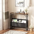 thumbnail image 2 of 31.5'' Small Console Table with Charging Station and Storage, Narrow Sofa Table with Power Outlets, Behind The Couch Table, for Living Room, Foyer, Entryway, Hallway, Rustic Brown, 2 of 7