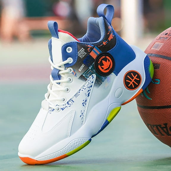 CPNG Youth Mens Basketball High-Top Shoes Sneakers Anti Slip Breathable Lace Up Cushioning Basketball Trainers Sports Shoes for Men Indoor and Outdoor