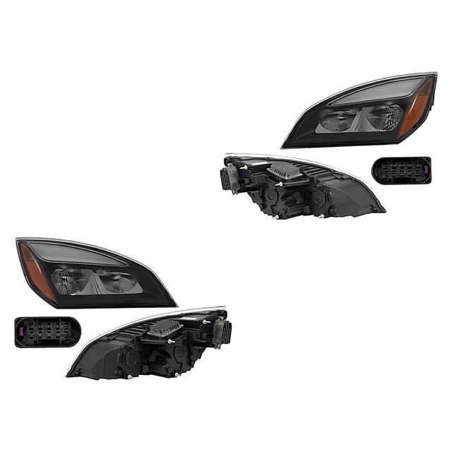 Par de Faros DEPO Cascadia 2019 A 2021 Freightliner Fondo negro Con módulo Leds