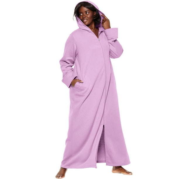 Dreams & Co. Dreams & Co. Plus Size Hooded Fleece Robe