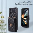 thumbnail image 2 of Crossbody Wallet Case for Samsung Z Flip 4, [6 Card Slots] Leather Purse Phone Case Luxury Buckle Closure Card Holder Shoulder Strap Handbag Case Women for Samsung Galaxy Z Flip 4, Black, 2 of 9