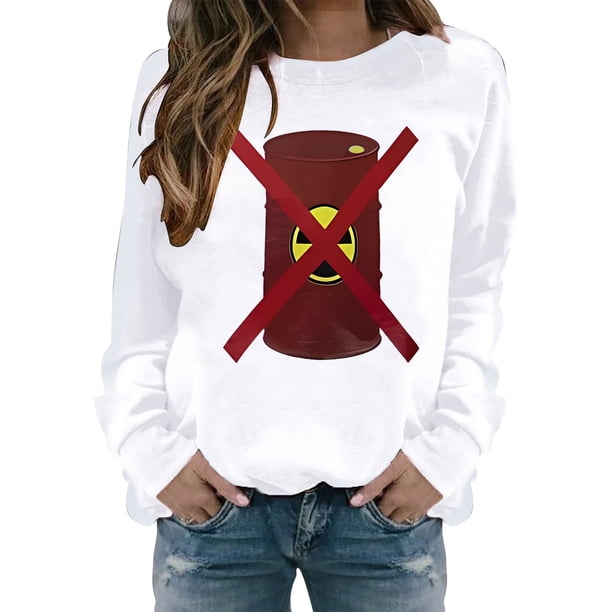 Gibobby Sudadera con forro polar Mujer Sudadera con capucha holgada de cuello redondo para mujer, estampado de moda para adelgazar y reducir la edad, sudadera con capucha de m(Blanco, S)