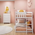 thumbnail image 6 of Max & Lily Solid Wood Twin over Twin Low Bunk Bed with Ladder on End For Kids, White, 6 of 13