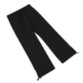 thumbnail image 3 of Arlun Summer Beach Linen Pants Women Lightweight Breathable Solid Color Leisure Trousers with Leg Split Tie Design Ladies Loose Comfort Front Pleated Holiday Bottoms Black XXL, 3 of 7