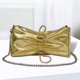 thumbnail image 4 of Bolso Hobo para mujer, Bolso de hombro plisado con cadena, Bolso femenino con cordón (dorado), 4 of 9