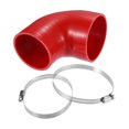 thumbnail image 1 of 1 acoplador de manguera de silicona de codo de 90 grados Universal de 3.5 "ID a 4.02" ID-manguera de tubería de entrada de intercooler Turbo para coche-silicona roja, 1 of 8
