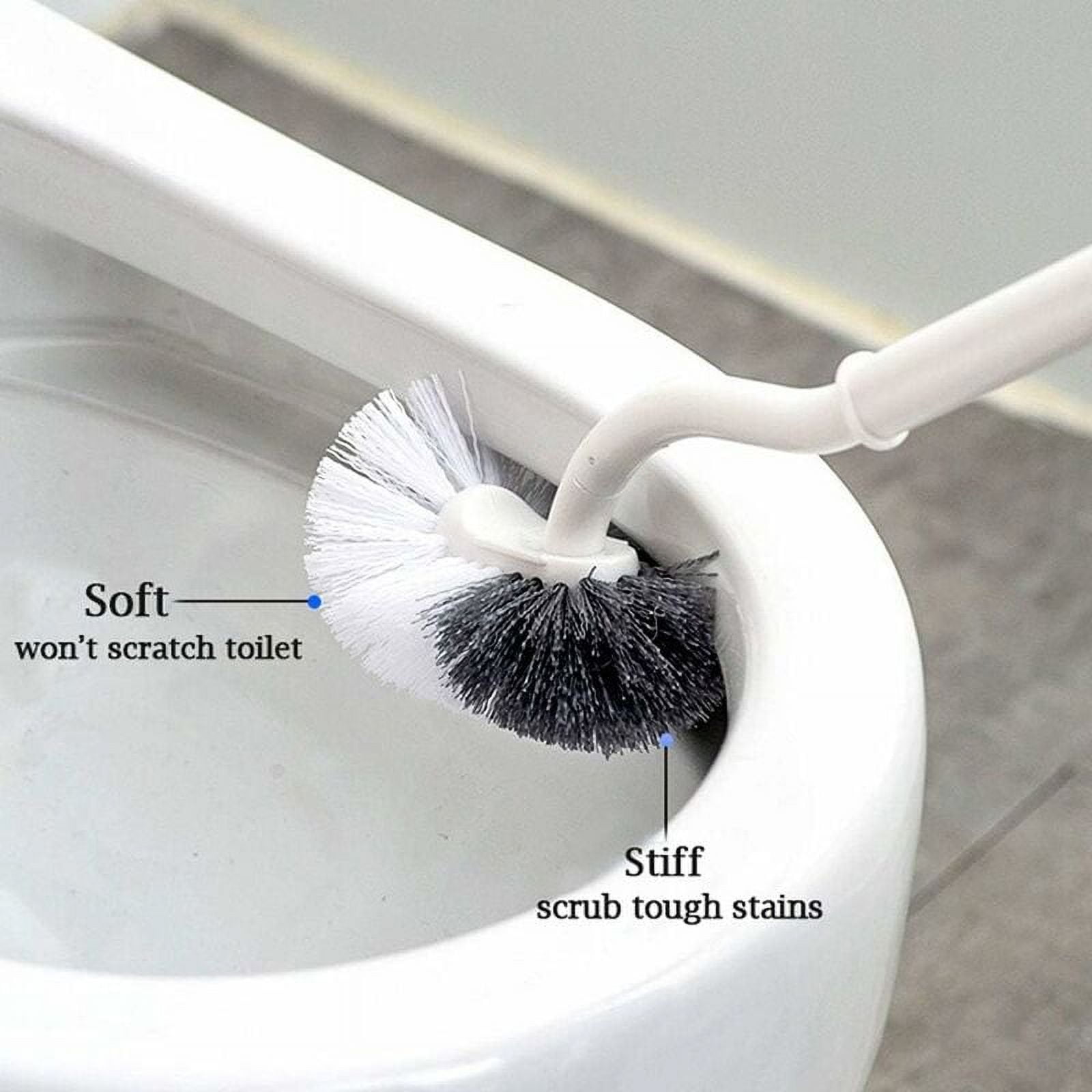 Heavy Duty Toilet Brush, Curved Design Toilet Brush for Unmatched Hygiene, Sturdy Construction ABS Ensures Durability, Quick Drying Vented Design, Hanging Storage for Compact