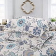 thumbnail image 6 of DBOZE Elegant Damask Reversible Quilt Set, 3-Piece, Soft Cotton Bedding Set, Queen, 6 of 8