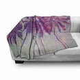 thumbnail image 3 of Nature Soft Flannel Fleece Blanket, Palm Trees Hawaiian Tropic Seashore Beach Californian Miami Sunbeams Image, Cozy Plush for Indoor and Outdoor Use, 70" x 90", Fuchsia Purple Green, by Ambesonne, 3 of 6