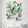 thumbnail image 2 of Ambesonne Cheetah Tapestry Wall Hanging, Modern Jungle Leaf Scene, 60"x80", Jade Green Mustard and White, 2 of 3