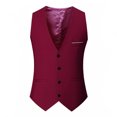 thumbnail image 2 of RKSTN Dress Vest for Men Formal Suit Vest Fashionable Solid Color V Neck Sleeveless Single Button Comfortable Flattering Underwear Vest Top, 2 of 3
