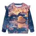 thumbnail image 5 of DISNIMO Capybara Printed Sweatshirt for Girls Cherry Blossom Printed Pullover Tops Long Sleeve T-Shirts Crewneck Hoodies 1-2 Years, 5 of 7