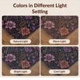 thumbnail image 7 of Design&I 8'x10' Washable Area Rug Sleek Flatweave Pet Friendly Deep Plum Elegance with Gothic Floral Motifs Victorian Inspired Design Skulls for King Size Bedroom, Under Bed, 7 of 7