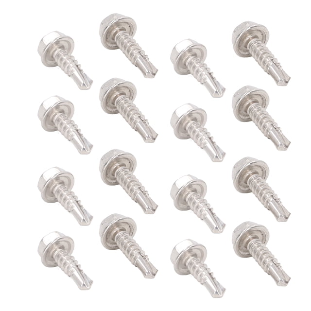 Tornillo Autoperforante, Arandela Hexagonal 2 Tipos Tornillos De Acero Inoxidable Sujetador Para Metal ANGGREK Otros