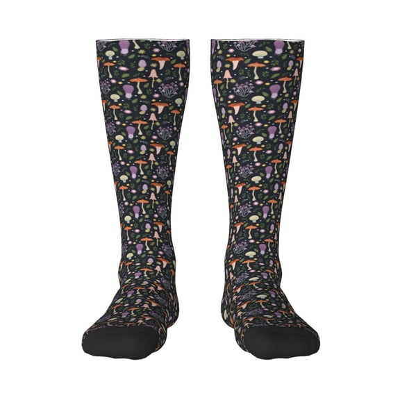 Hirioo Mushroom for Adult Stockings Breathable Sock Non-Pilling,Contrasting Color Design