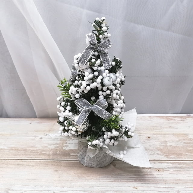 Adorno de árbol de Navidad pequeño de 20 cm/7,9 pulgadas, mini árbol de Navidad, decoración de escena para sala de estar, escritorio, dormitorio, adornos, mini árboles decorados